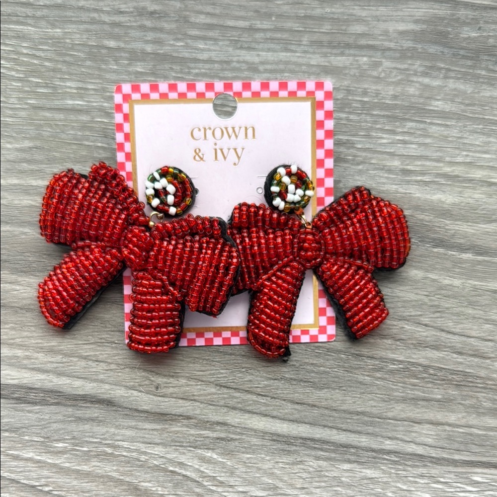 Crown & Ivy Red Bow Hair Clips